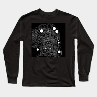 mayan astronaut in alien space ecopop Long Sleeve T-Shirt